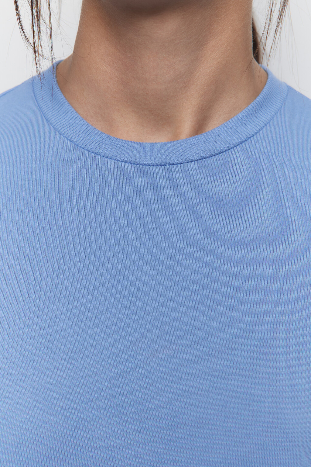Футболка oversize хлопковая с подвернутыми рукавами - цвет голубой - 5