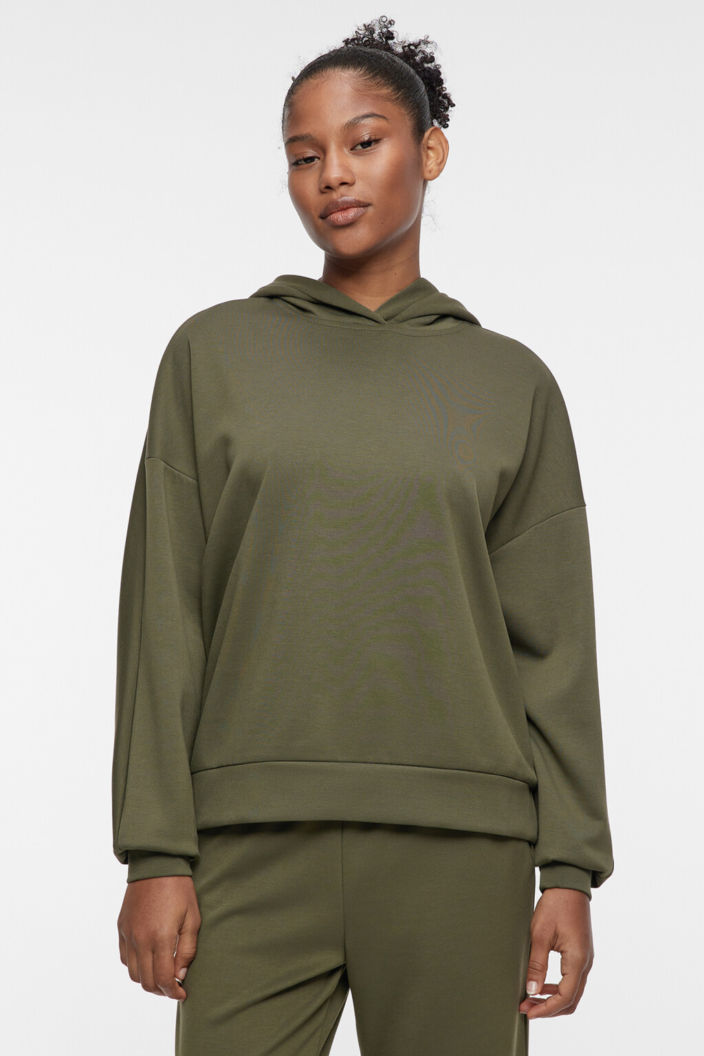 Толстовка oversize трикотажная с капюшоном - цвет зеленый - 2