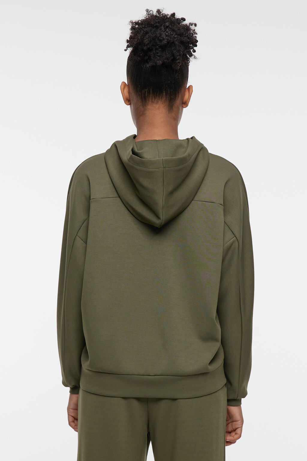 Толстовка oversize трикотажная с капюшоном - цвет зеленый - 4
