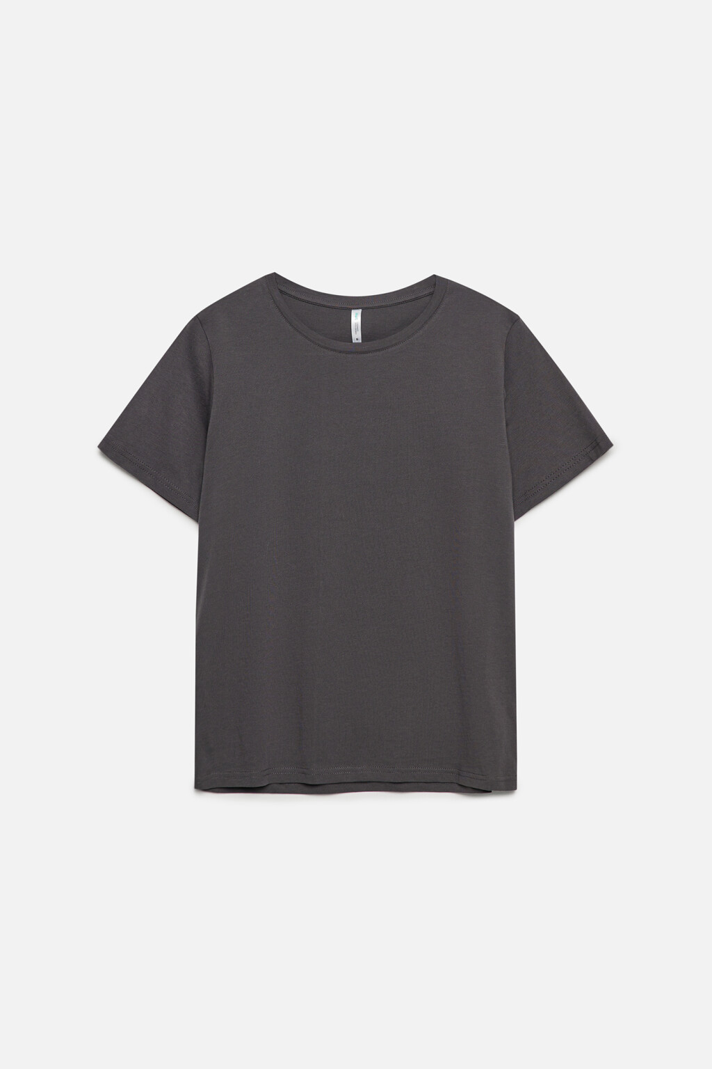 Футболка прямая хлопковая в однотонных расцветках - цвет серый - 7