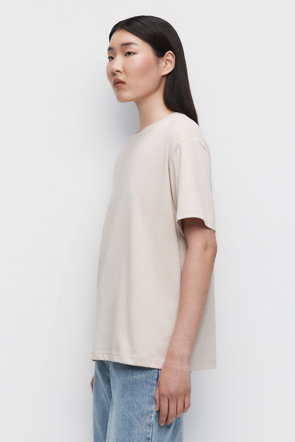 Футболка oversize хлопковая однотонная - цвет серый - 2