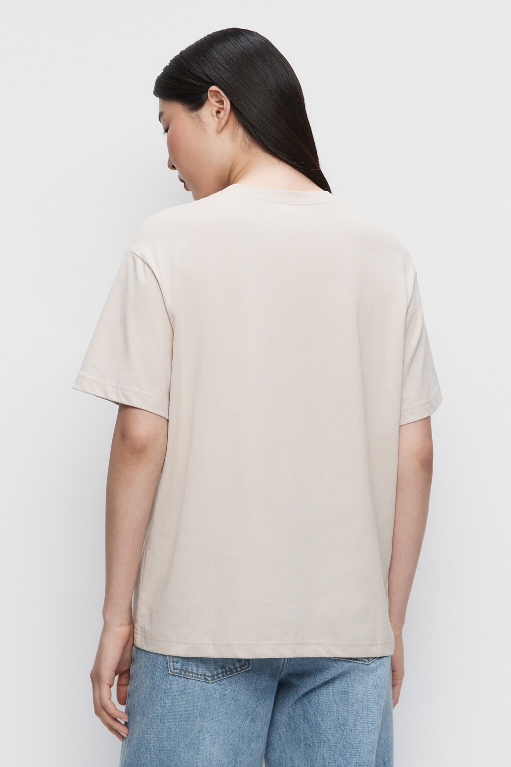 Футболка oversize хлопковая однотонная - цвет серый - 3