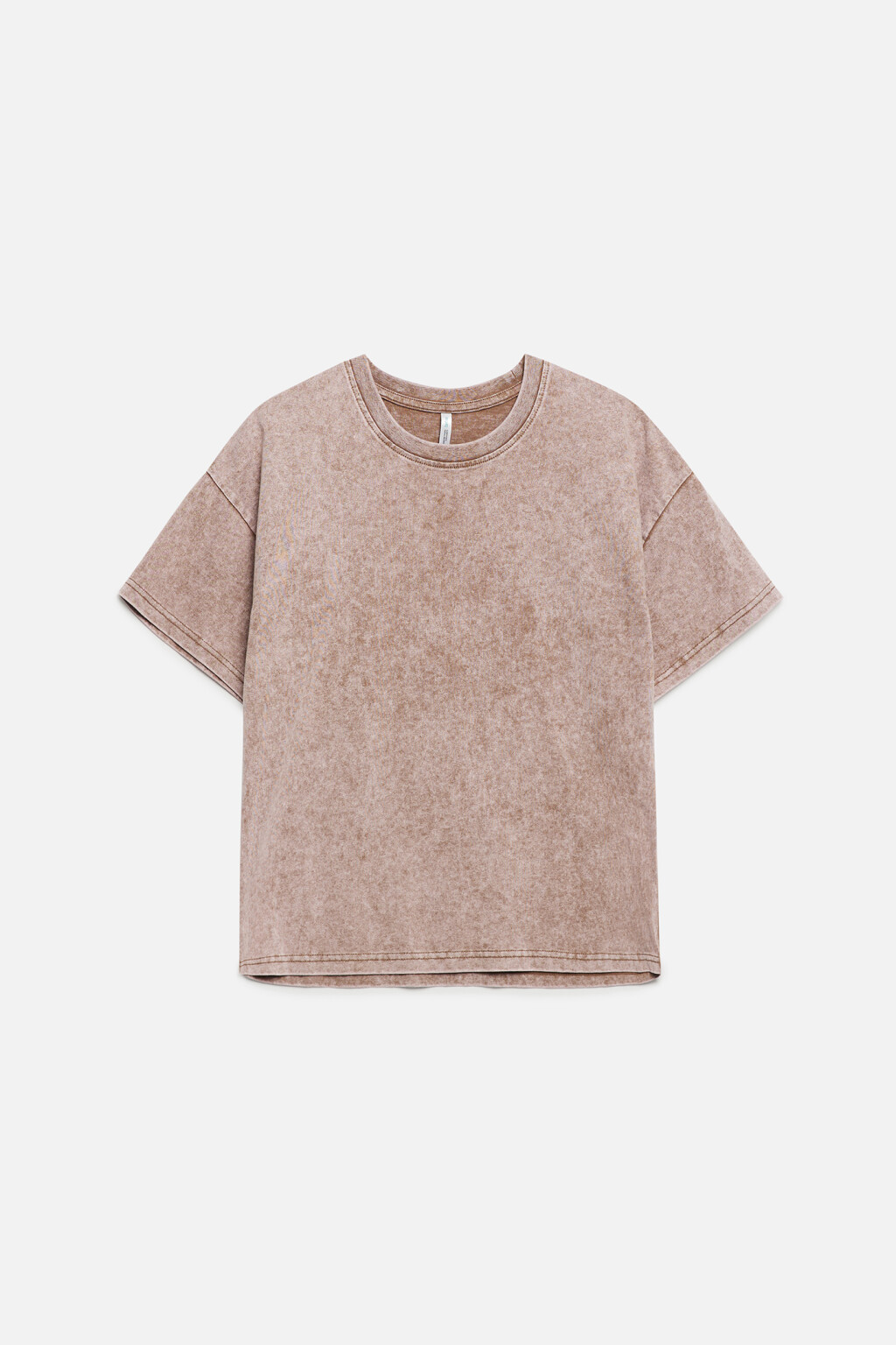 Футболка oversize хлопковая с вареным эффектом - цвет коричневый - 7