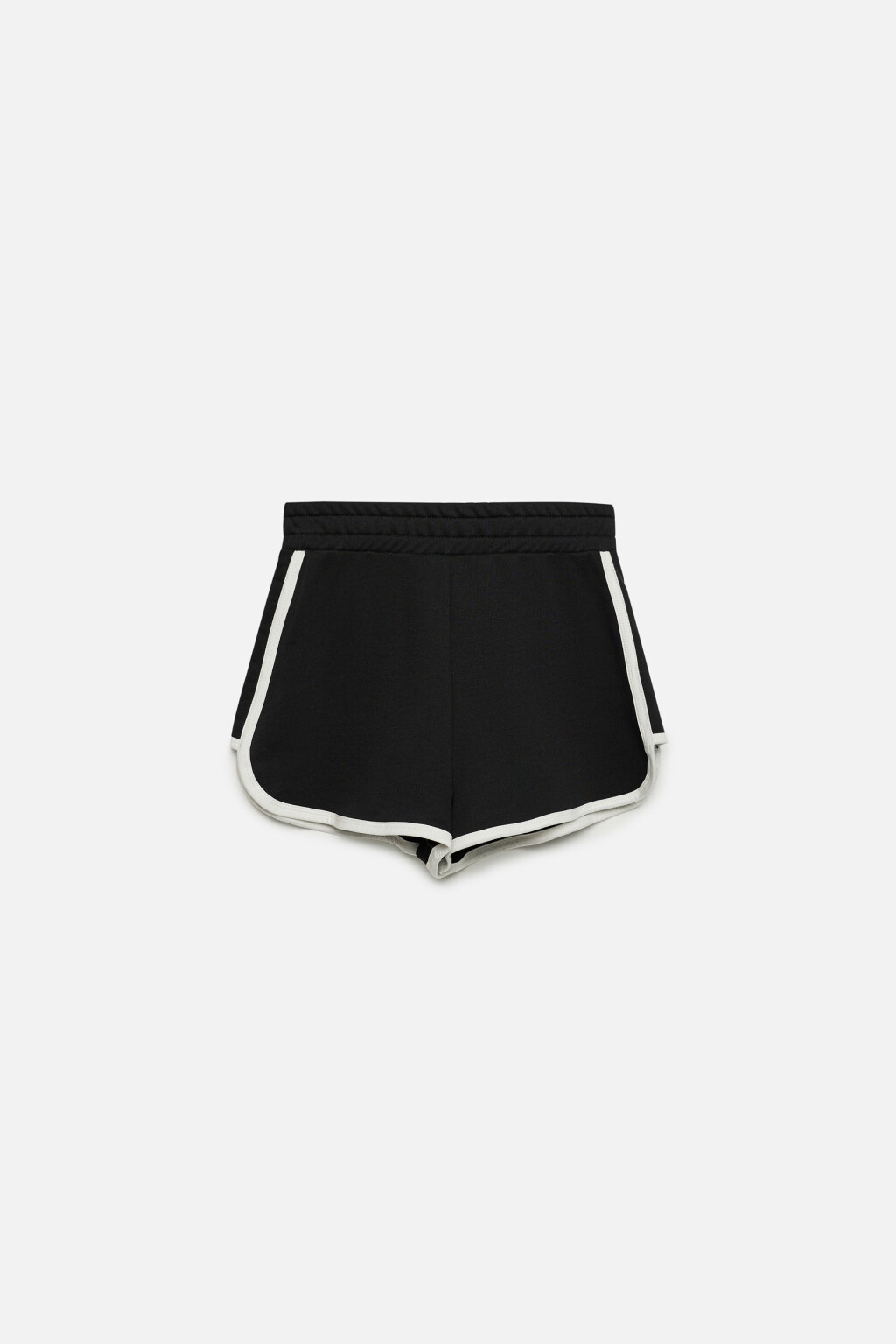 Шорты мини трикотажные из футера с лампасами - цвет черный - 7