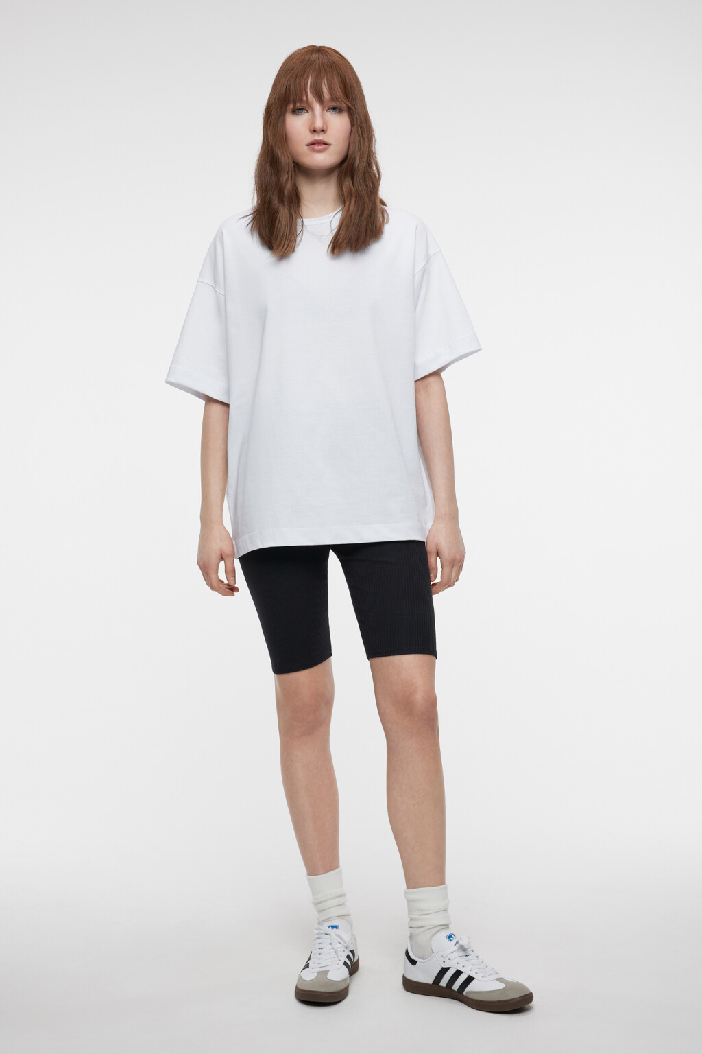 Шорты-велосипедки хлопковые в рубчик с высокой посадкой - цвет черный - 4