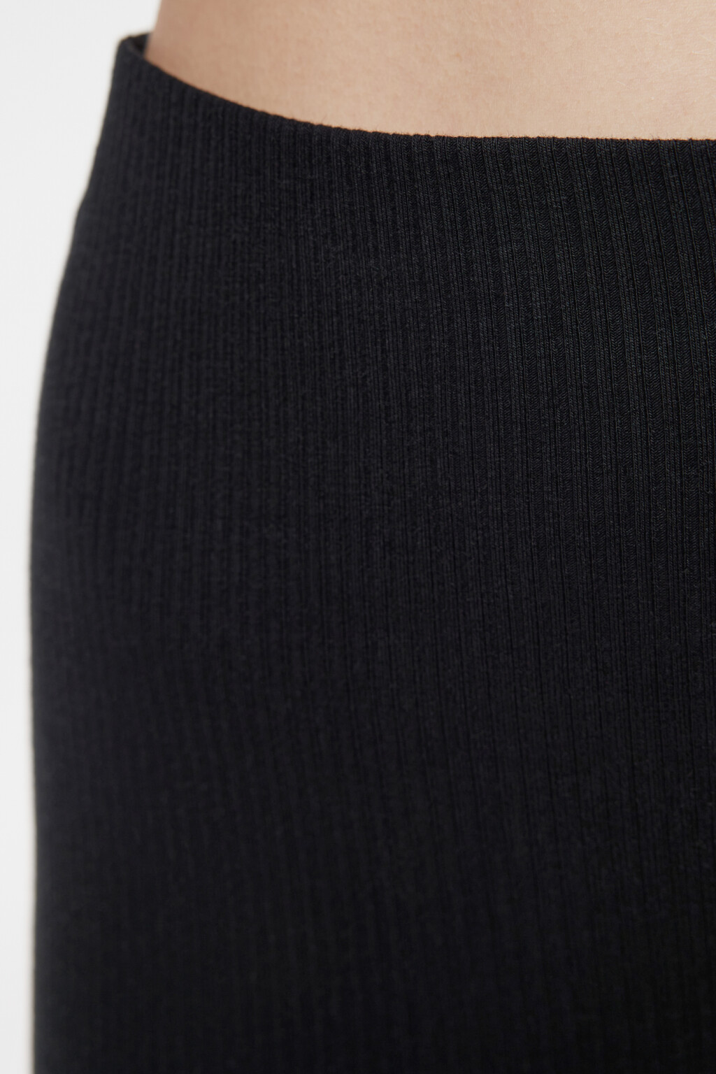 Шорты-велосипедки хлопковые в рубчик с высокой посадкой - цвет черный - 5