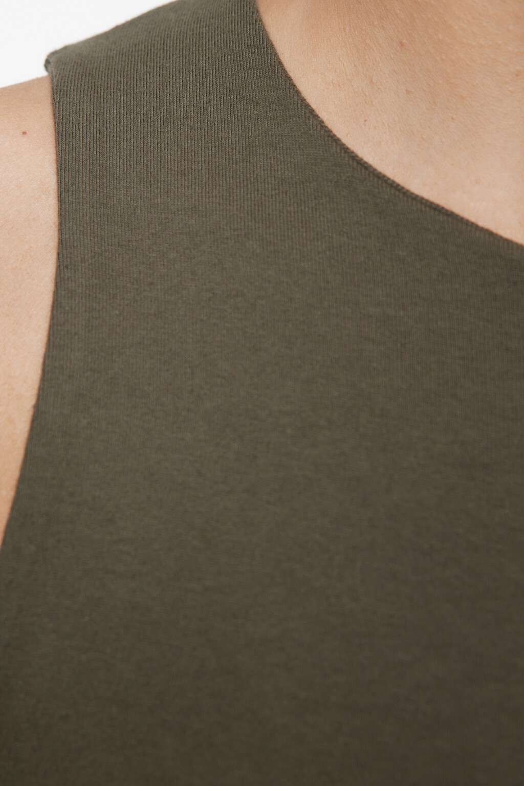 Платье-майка мини хлопковое приталенное - цвет зеленый - 6