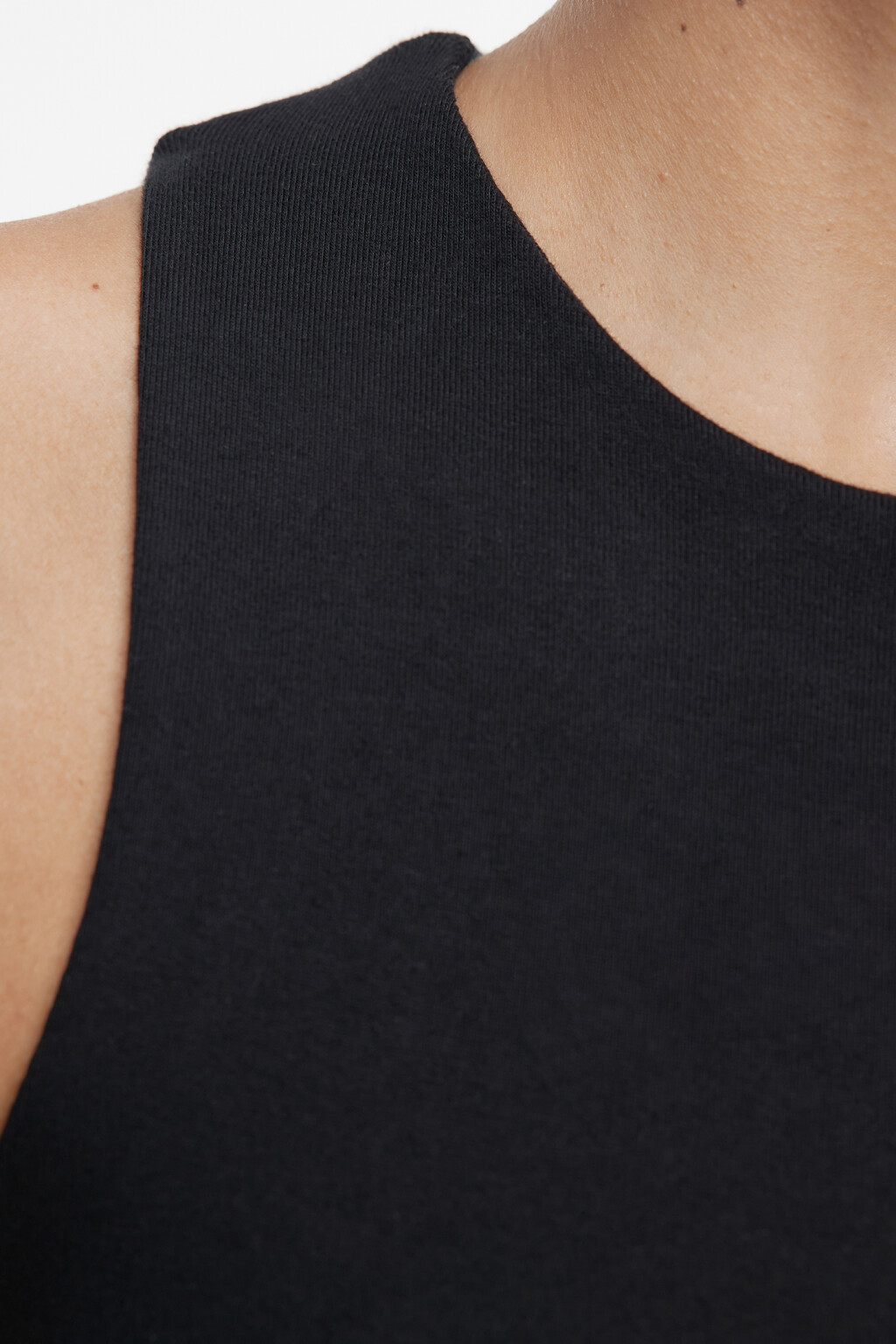 Платье-майка мини хлопковое приталенное - цвет черный - 6