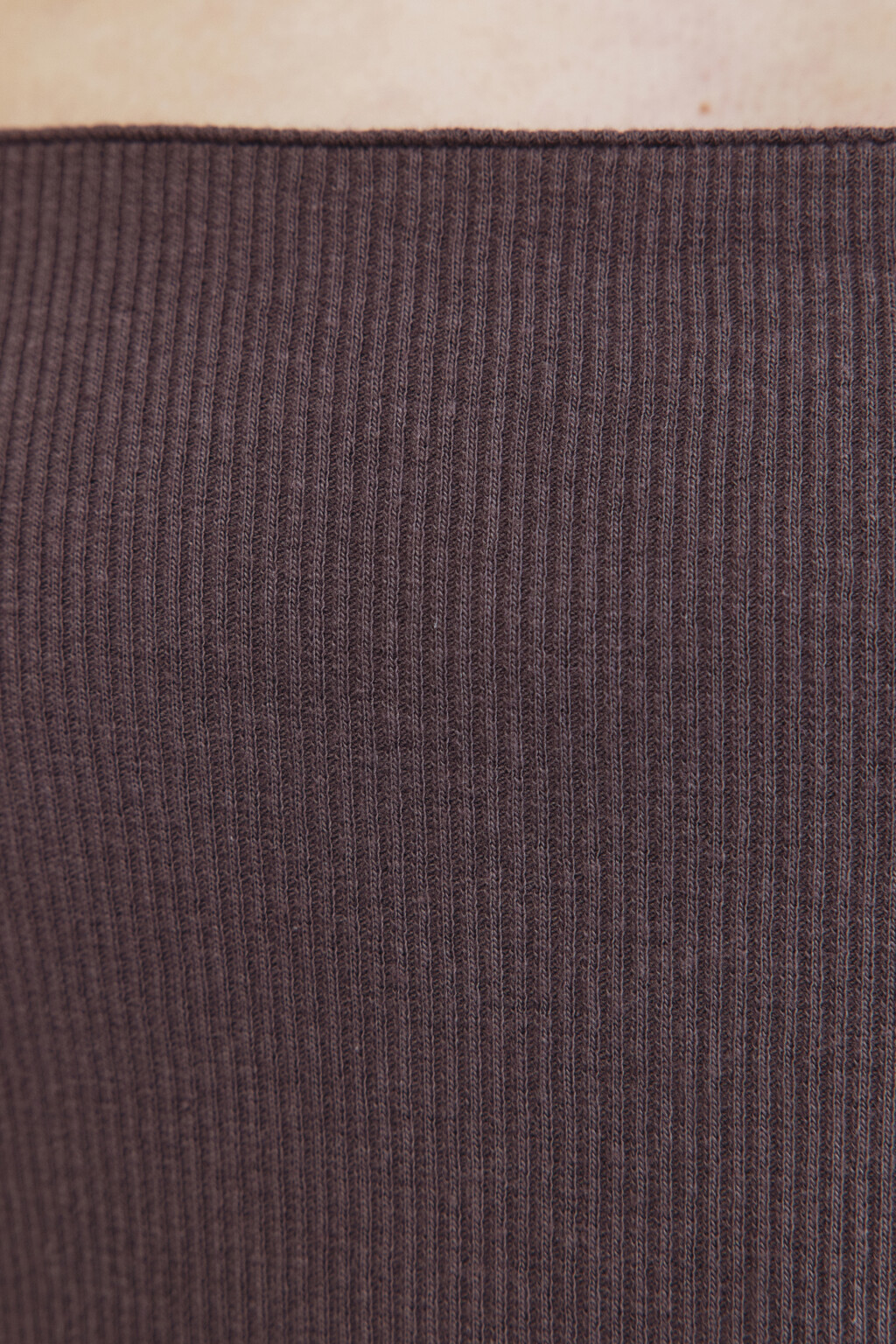 Платье-майка мини хлопковое в рубчик - цвет коричневый - 6