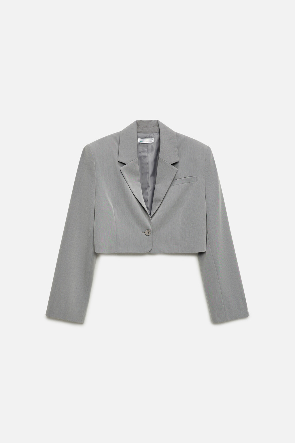 Пиджак однобортный укороченный из костюмной ткани - цвет серый - 10