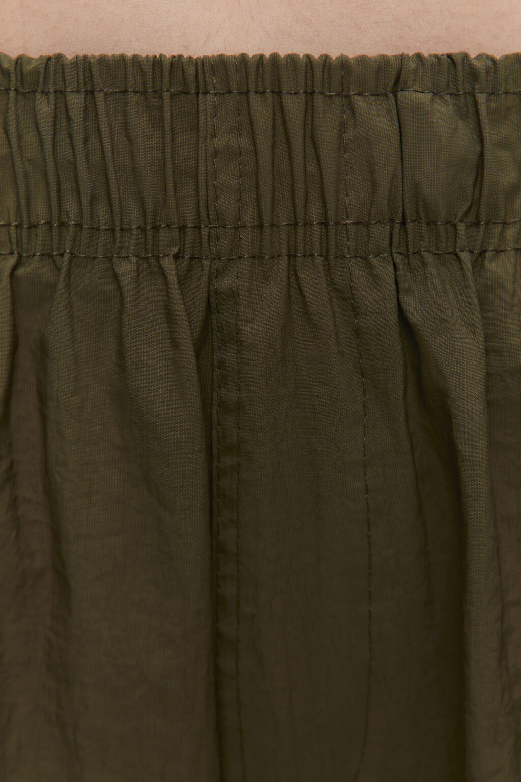 Брюки-парашюты широкие с утяжками на поясе и манжетах - цвет зеленый - 6