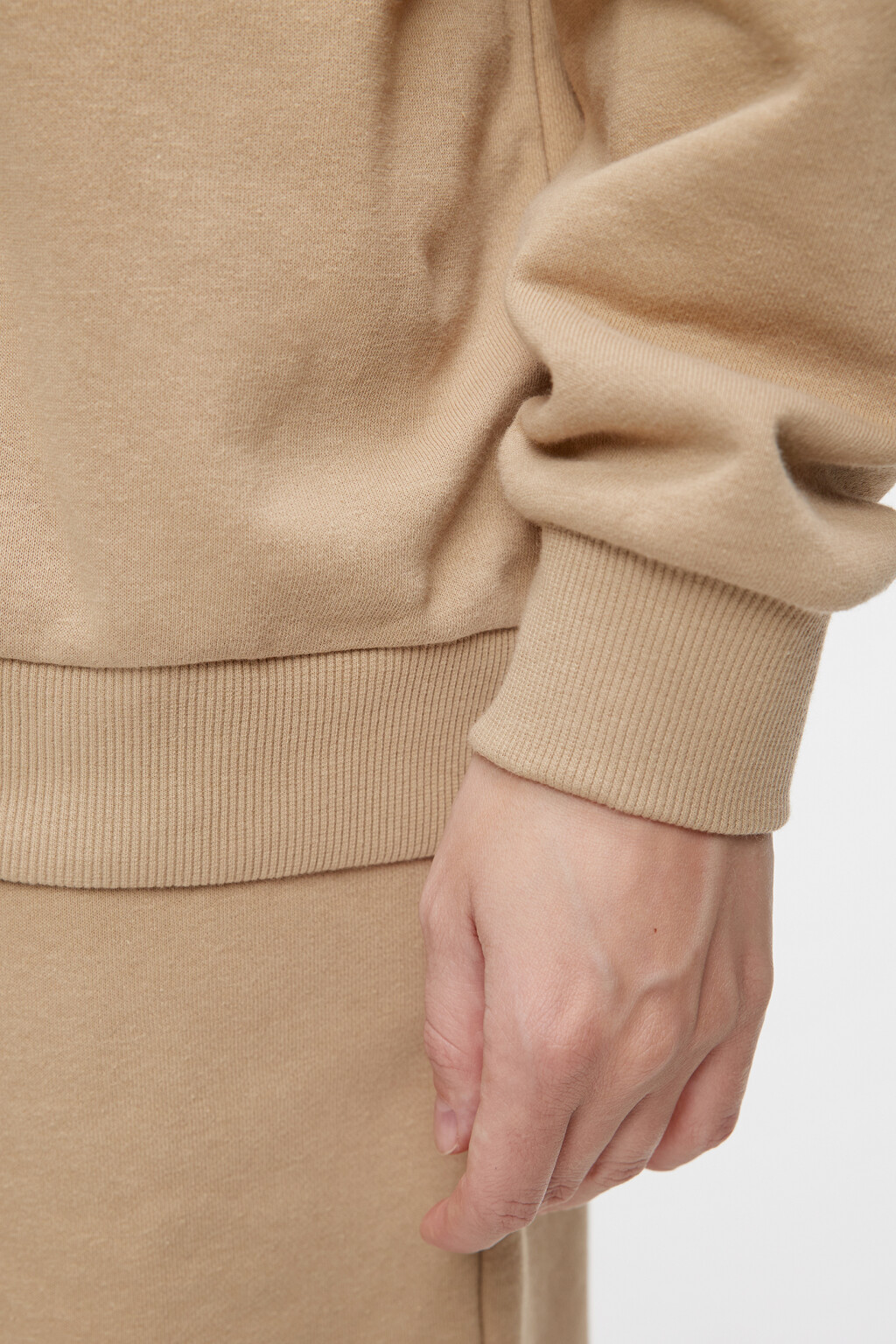 Худи oversize хлопковая на молнии с капюшоном - цвет бежевый - 7