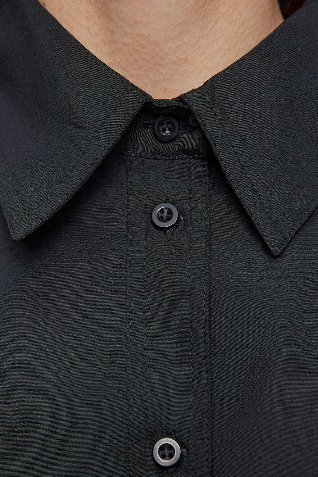 Рубашка oversize удлиненная с нагрудным карманом - цвет черный - 5