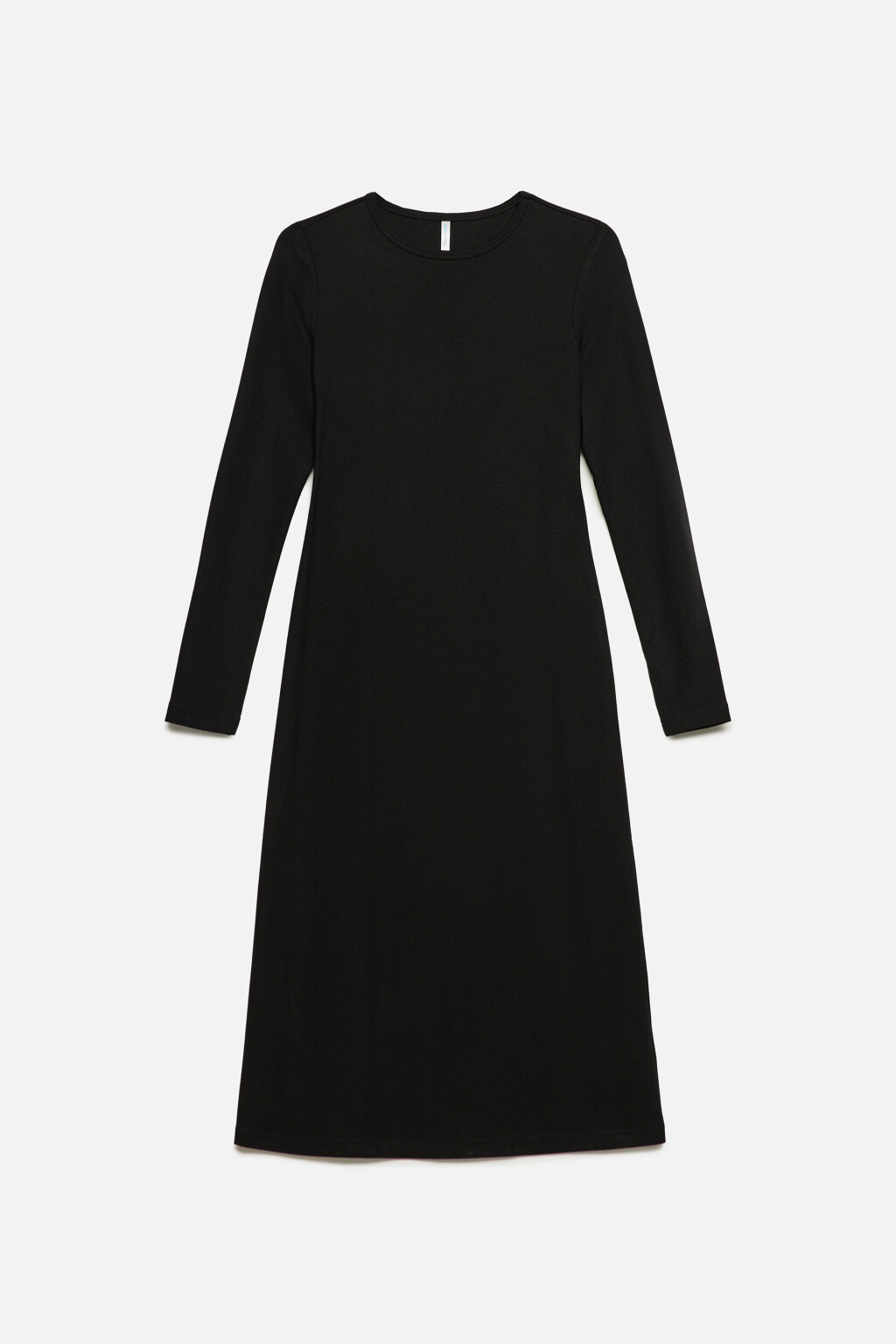 Платье-футляр миди вискозное с длинными рукавами - цвет черный - 8