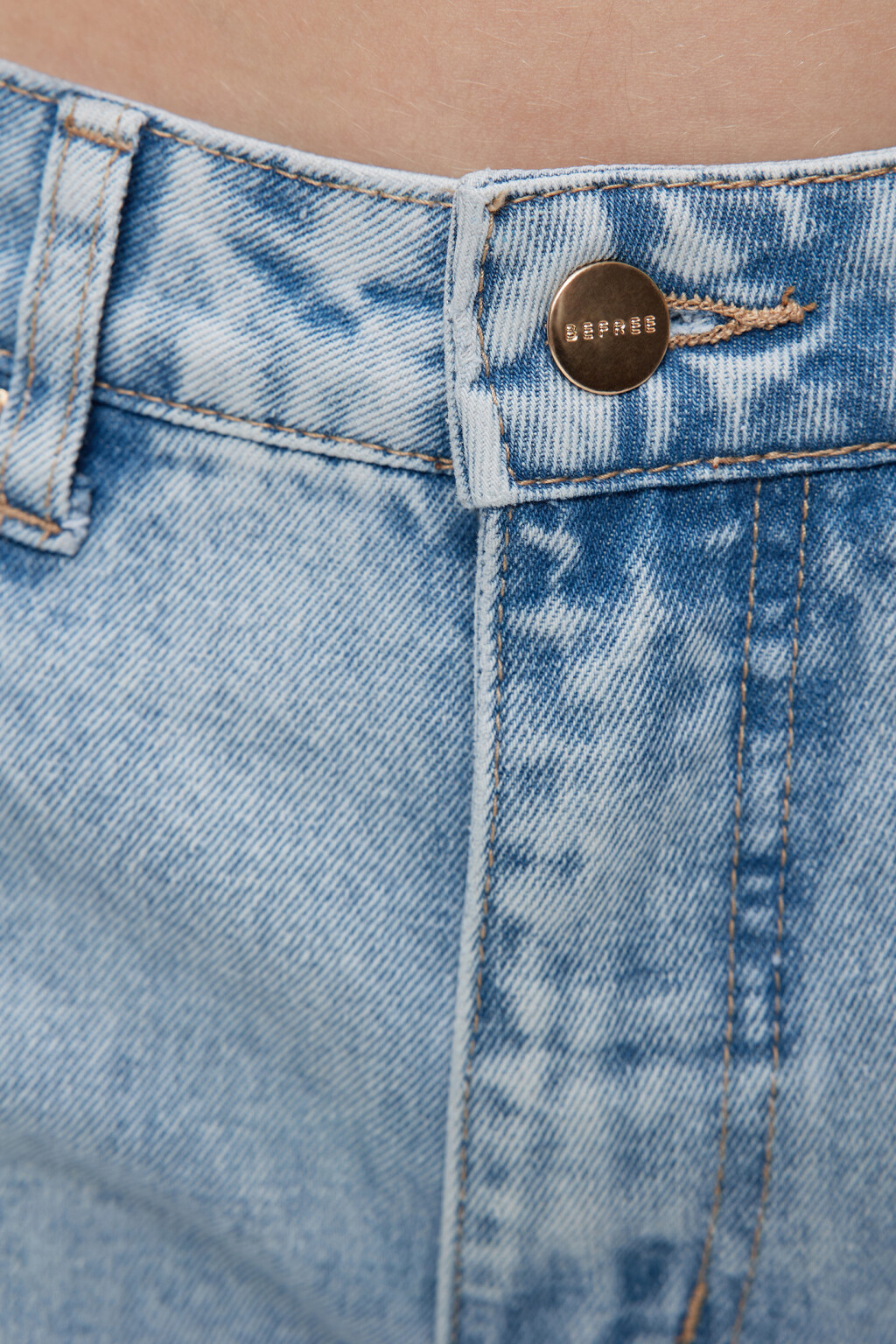 Джинсы широкие с низкой посадкой и открытыми срезами - цвет голубой - 5