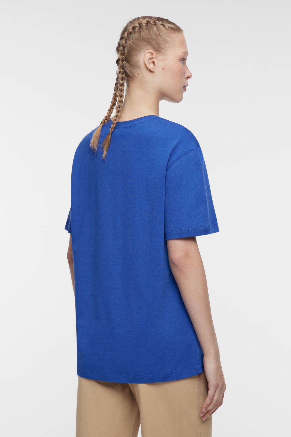 Футболка oversize хлопковая с принтом в походном стиле - цвет синий - 3