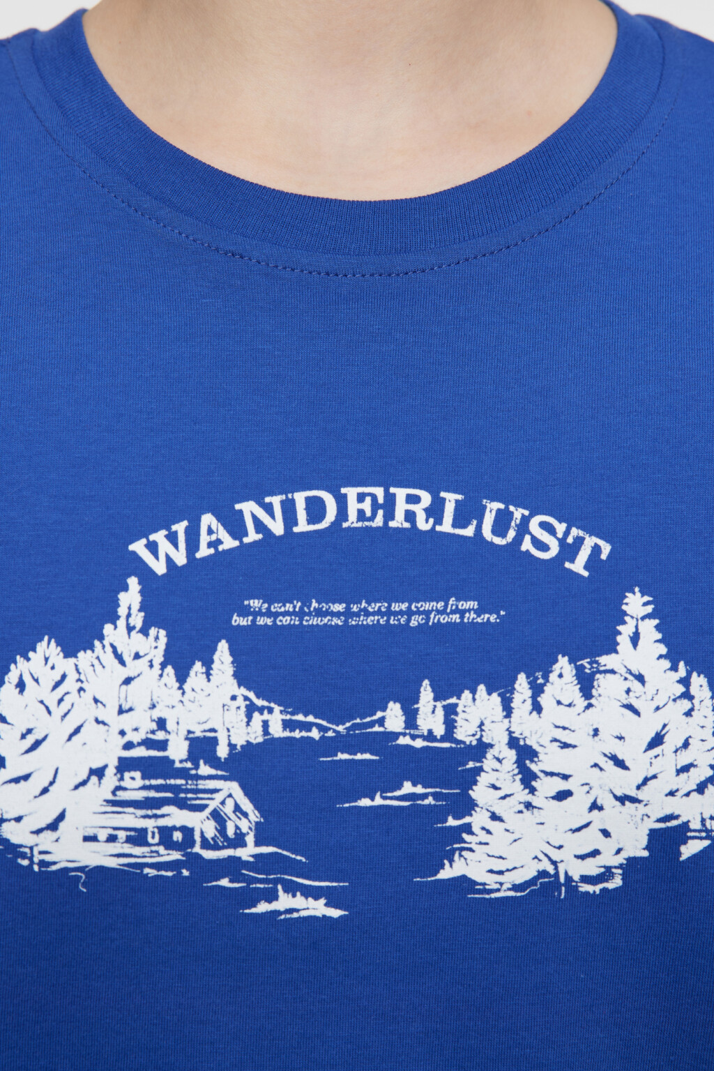 Футболка oversize хлопковая с принтом в походном стиле - цвет синий - 5