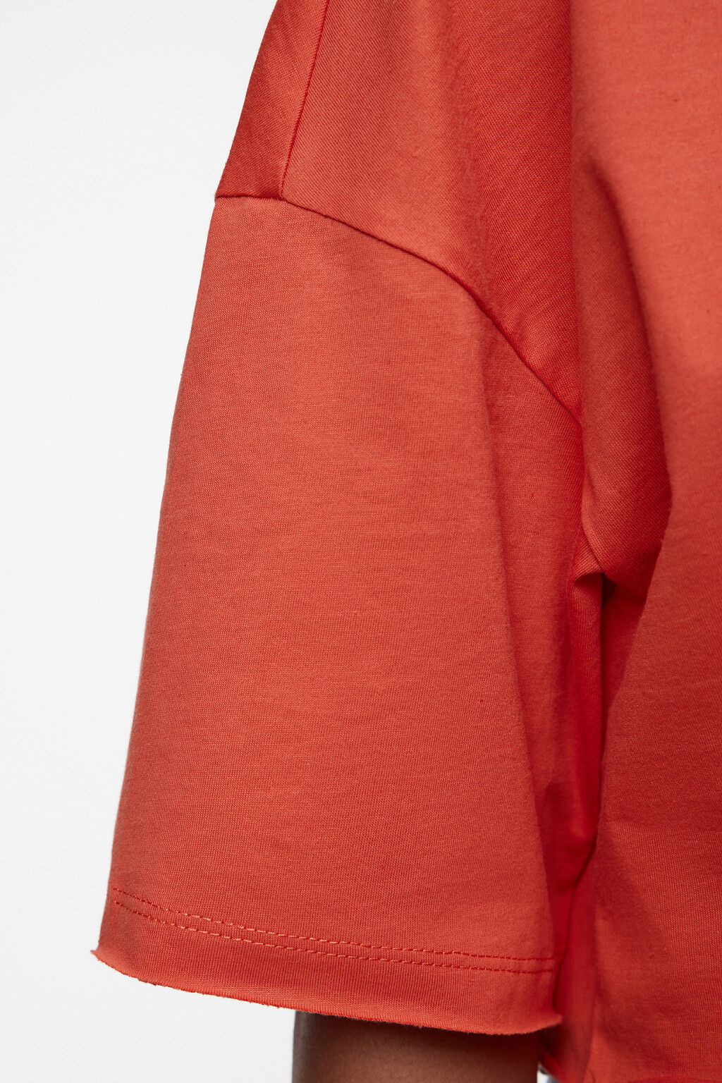 Топ-футболка хлопковый свободный с принтом - цвет оранжевый - 7