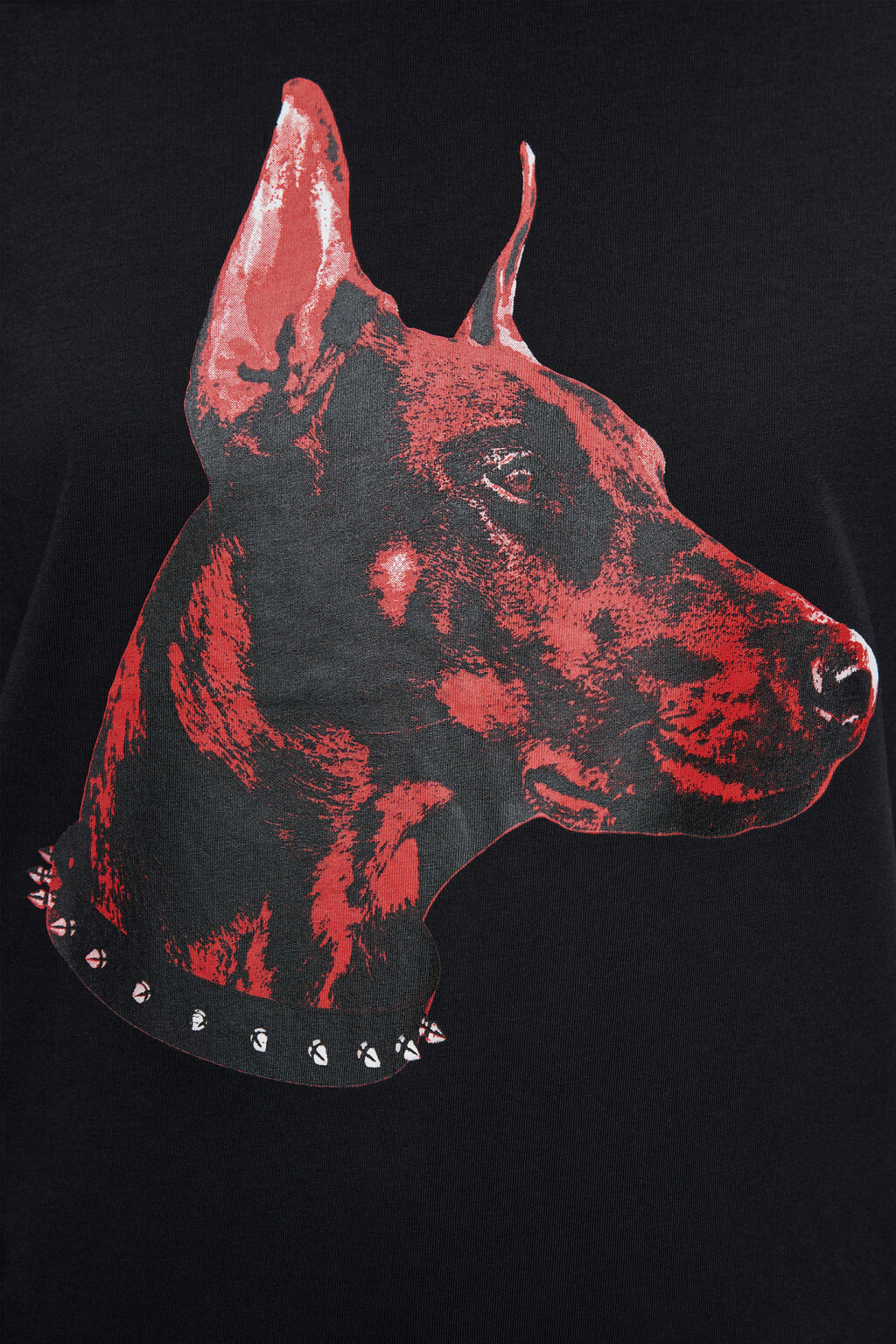 Футболка прямая хлопковая с принтом с собаками - цвет черный - 6