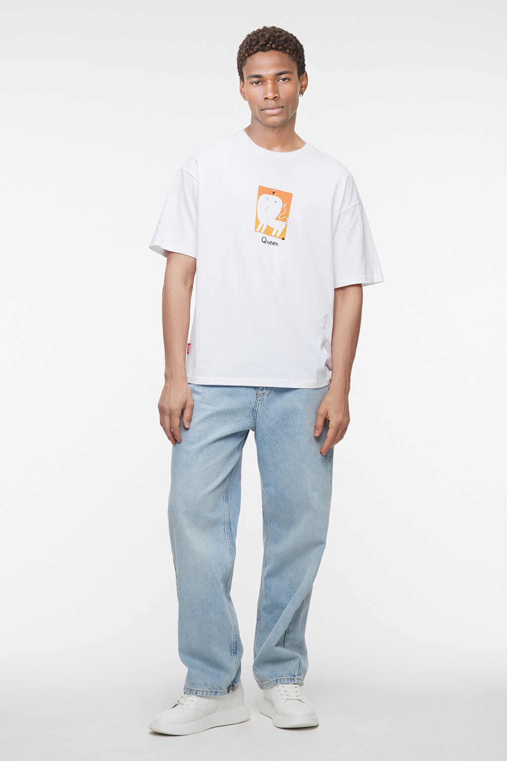 Футболка unisex свободная с принтом Bang Bang Studio - цвет белый - 8