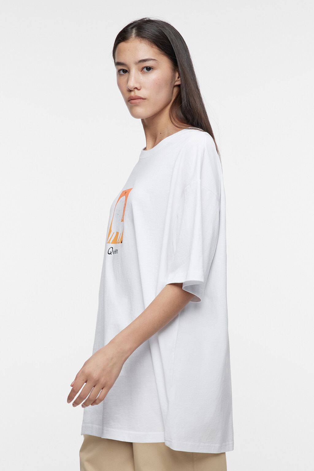 Футболка unisex свободная с принтом Bang Bang Studio - цвет белый - 7