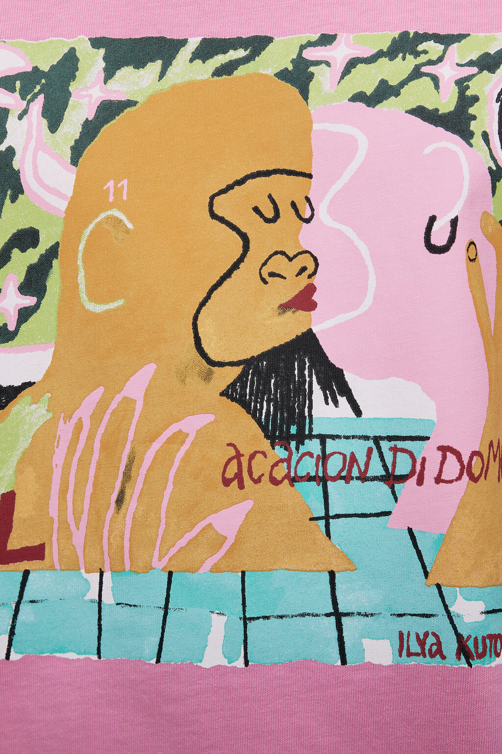 Футболка unisex свободная с принтом Bang Bang Studio - цвет розовый - 5