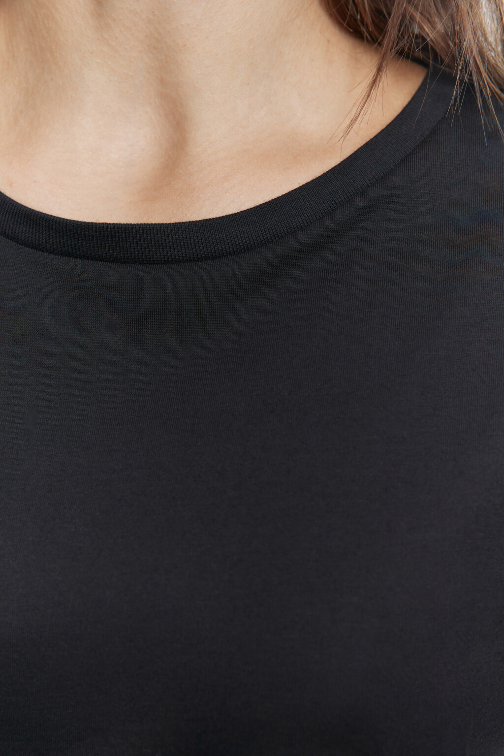 Футболка oversize хлопковая однотонная - цвет черный - 5