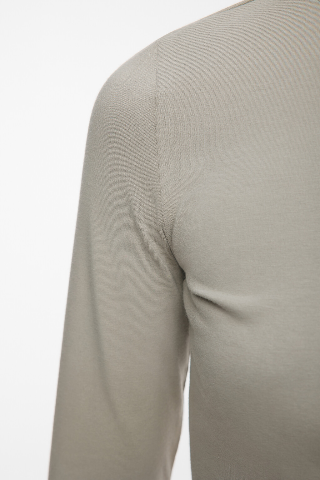 Лонгслив хлопковый укороченный облегающего кроя - цвет зеленый - 6