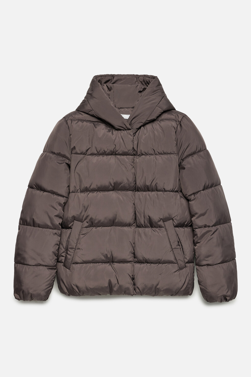 Куртка короткая стеганая с капюшоном - цвет серый - 8