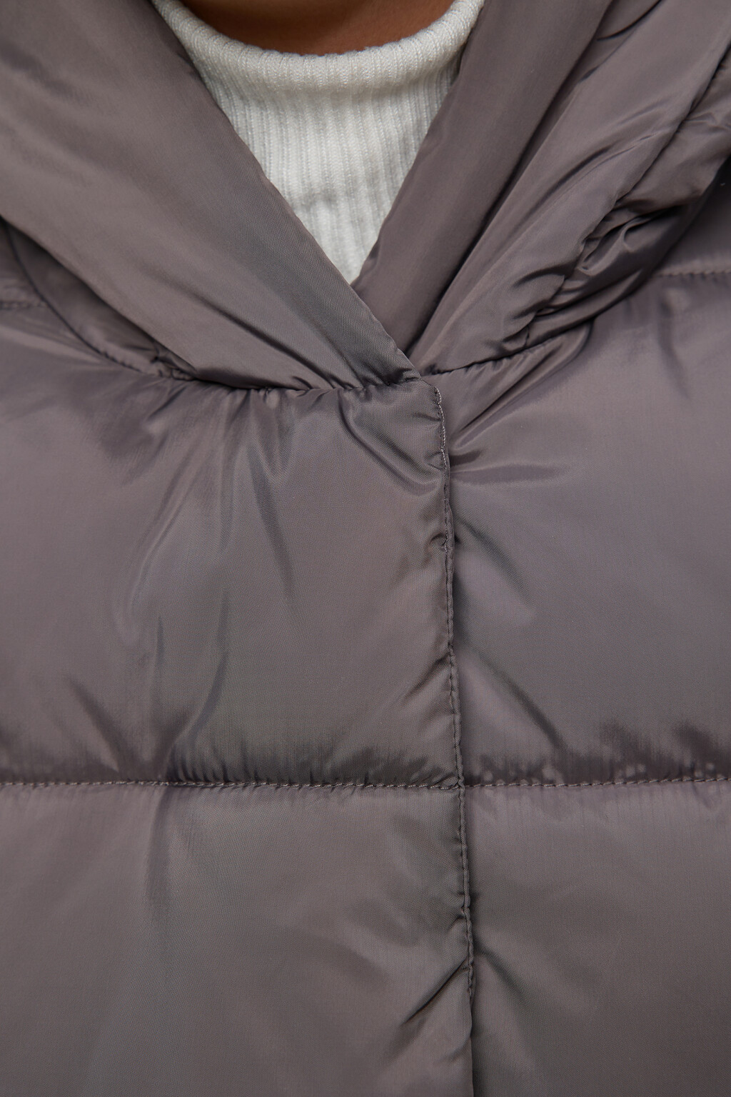 Куртка короткая стеганая с капюшоном - цвет серый - 5