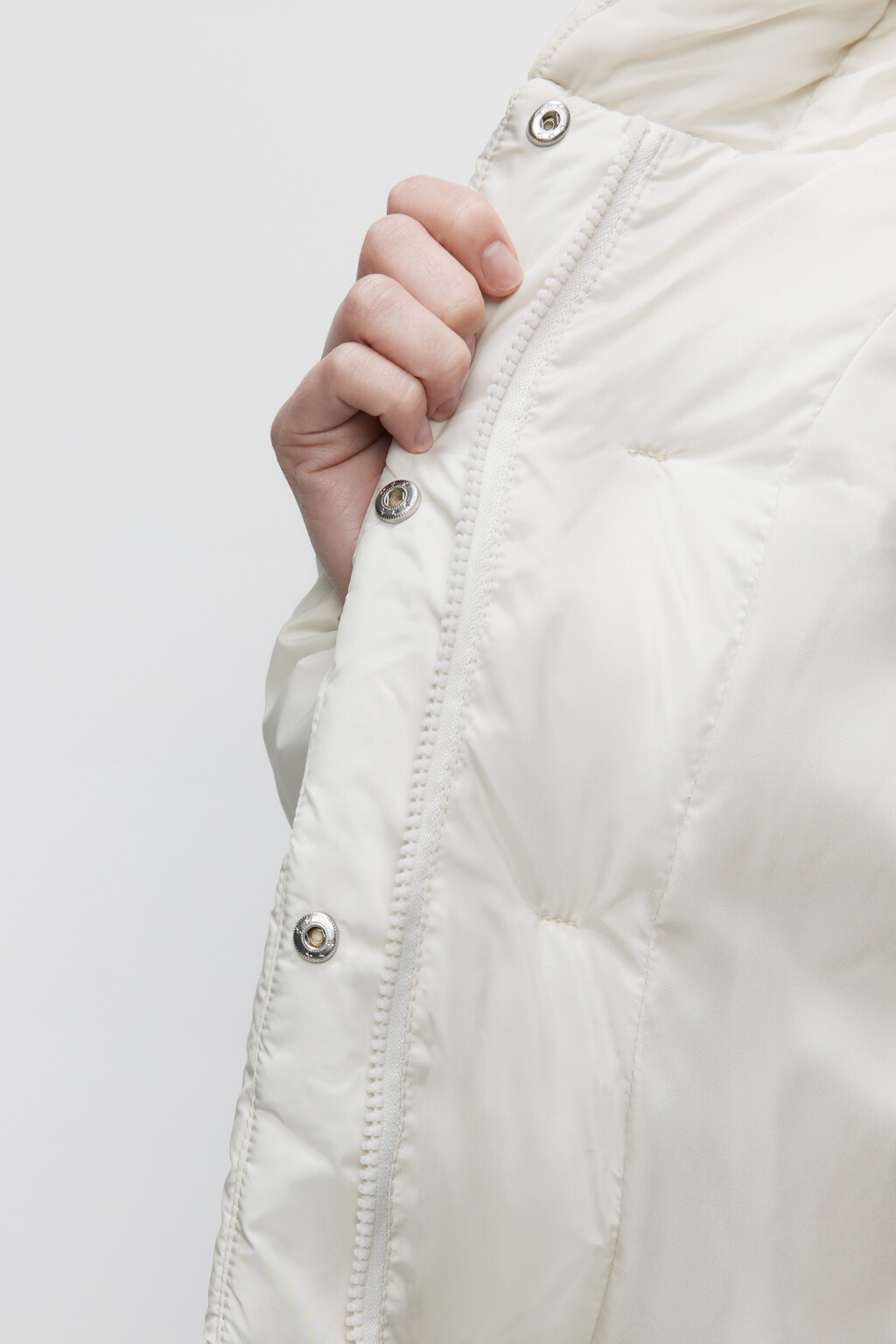 Куртка короткая стеганая с капюшоном - цвет бежевый - 7