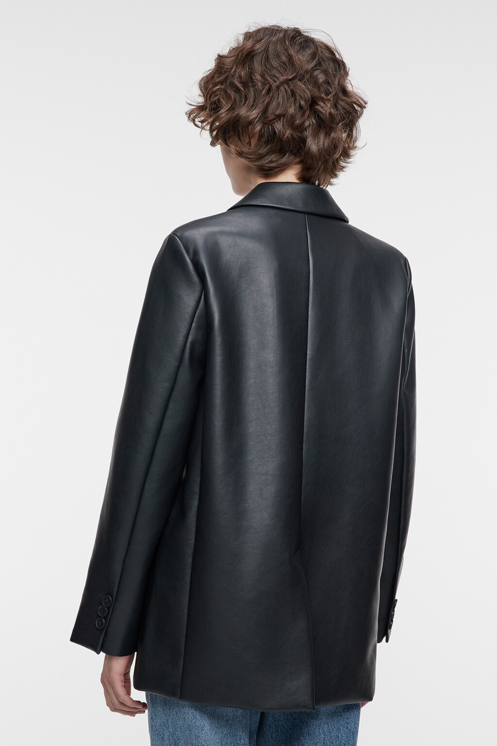 Пиджак прямой однобортный  - цвет черный - 4