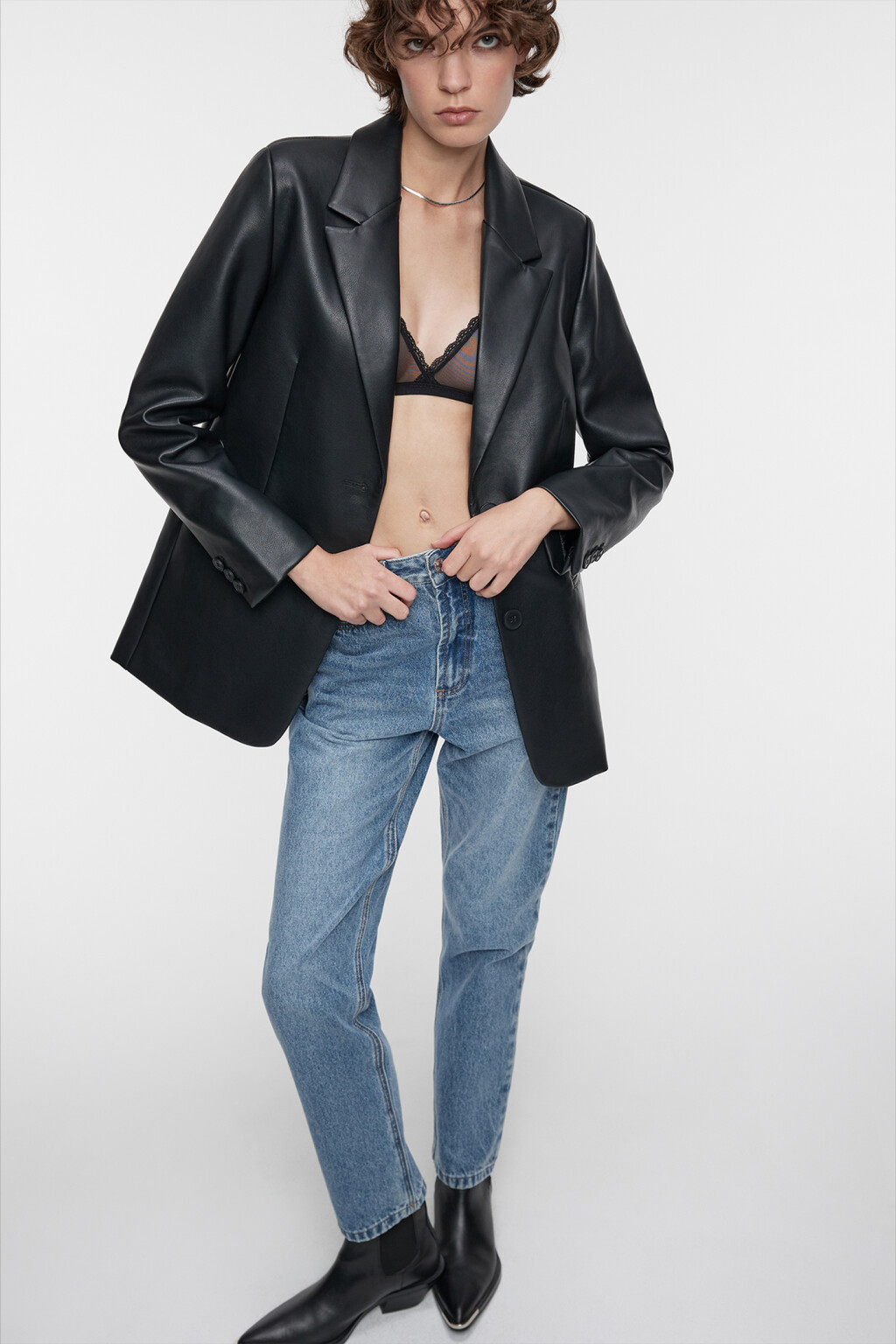 Пиджак прямой однобортный  - цвет черный - 9