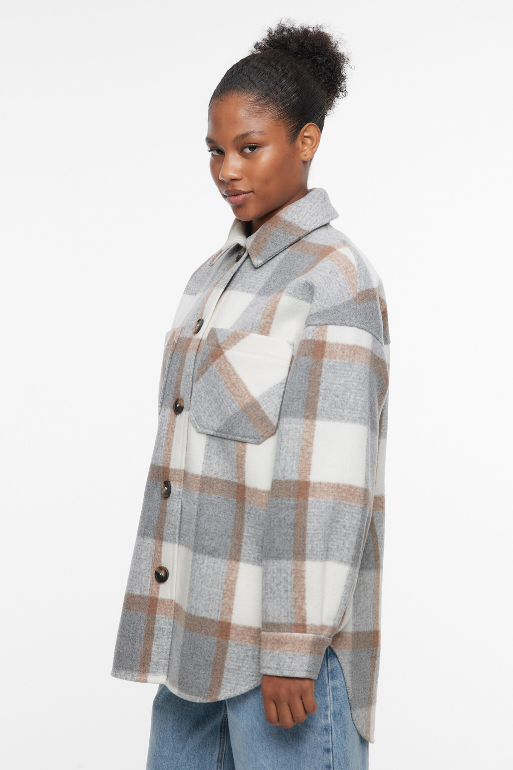 Полупальто короткое с нагрудными карманами - цвет серый - 3