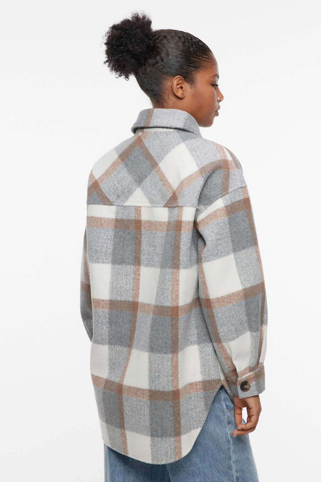 Полупальто короткое с нагрудными карманами - цвет серый - 4