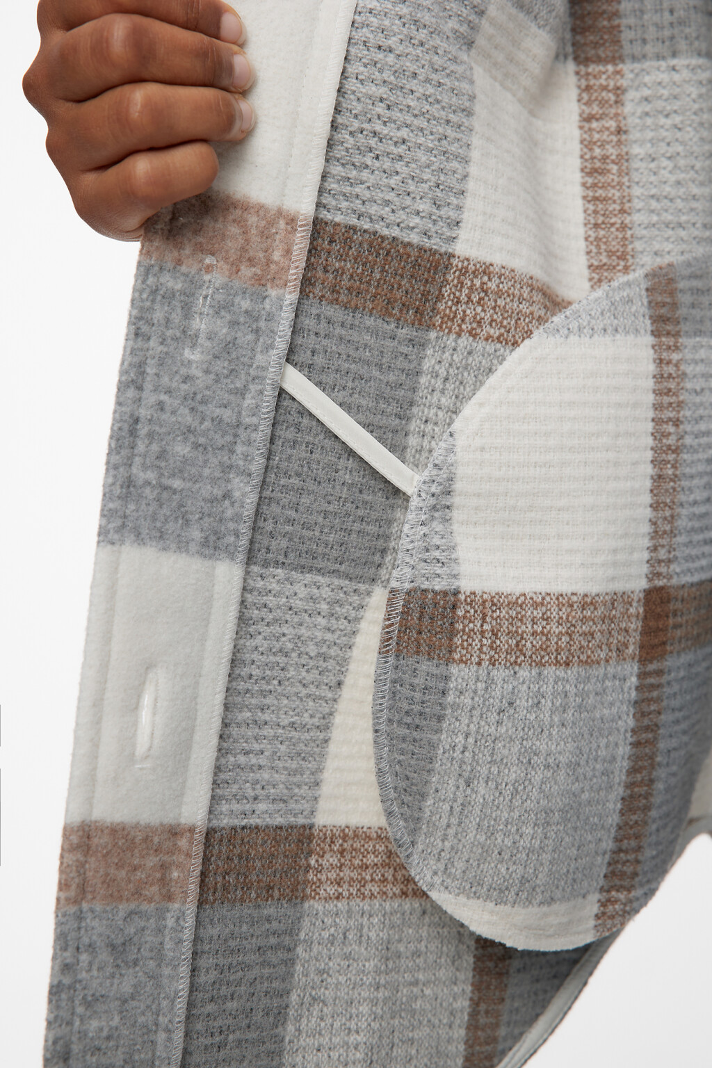 Полупальто короткое с нагрудными карманами - цвет серый - 7