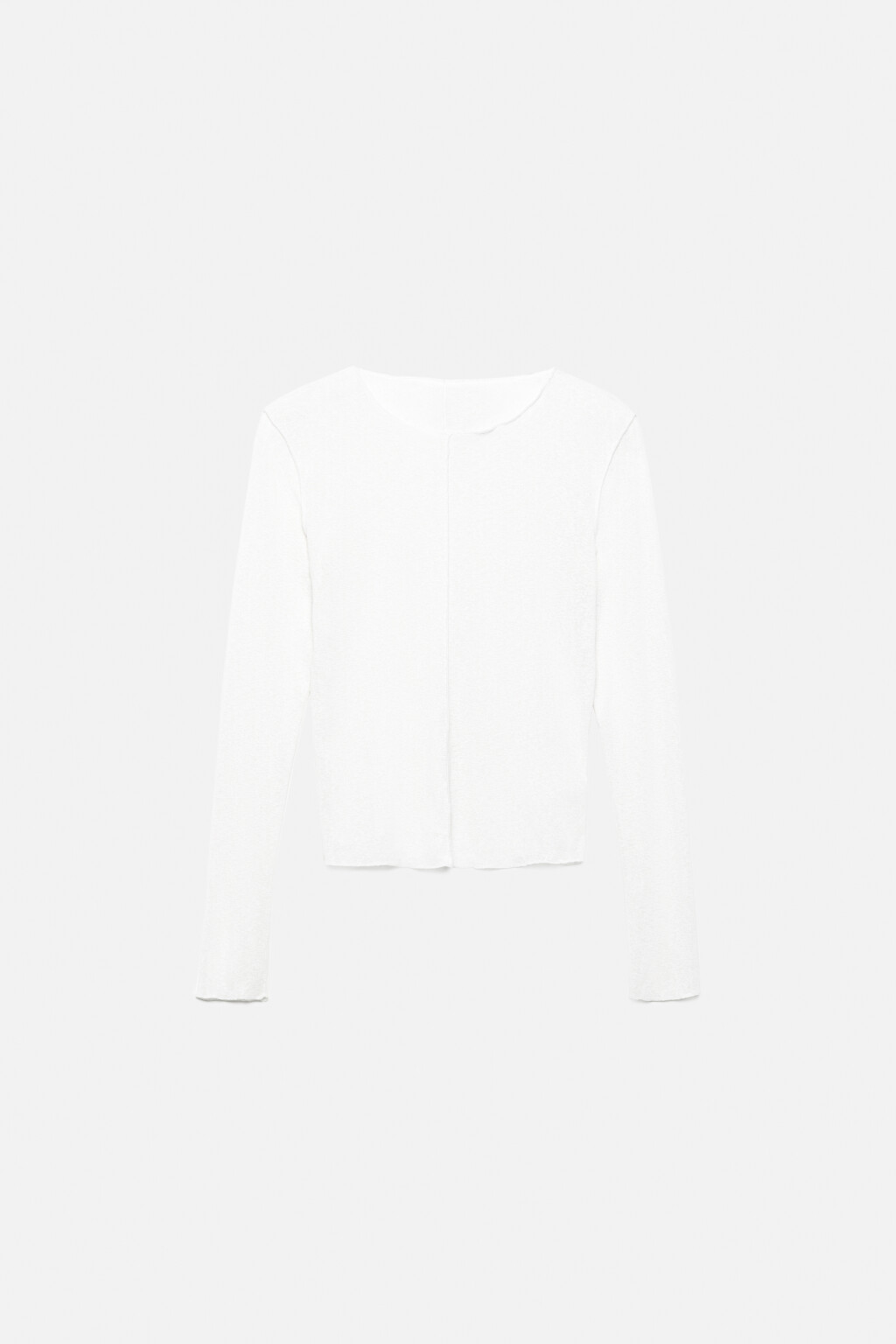Лонгслив тонкий облегающий с вырезом-лодочкой - цвет белый - 7