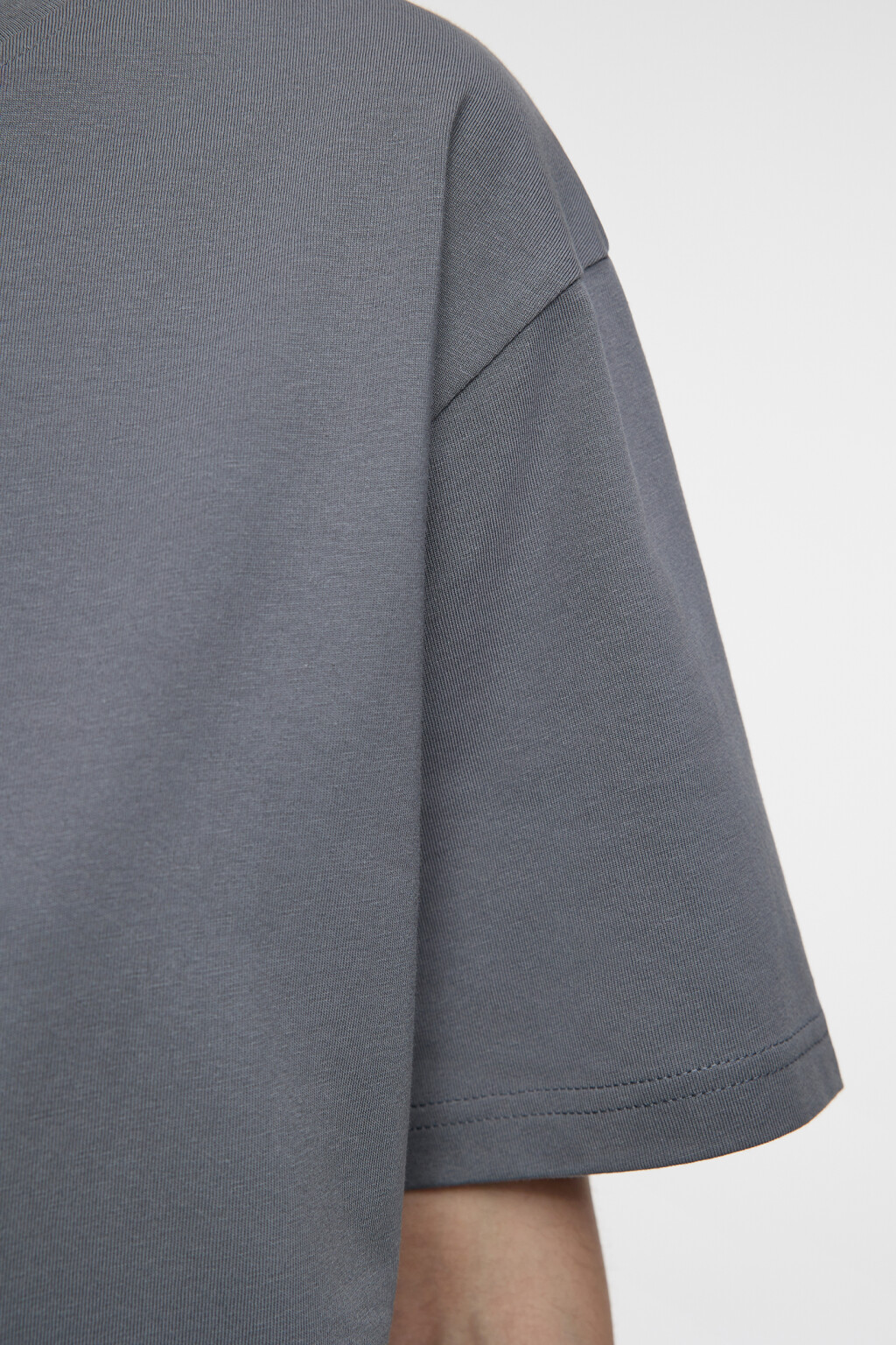 Футболка oversize хлопковая с металлическим пирсингом - цвет серый - 6