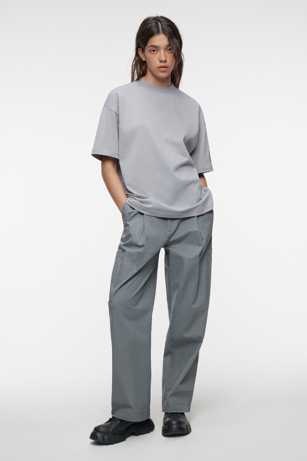 Футболка oversize хлопковая с принтом-абстракцией 2331465488, цвет