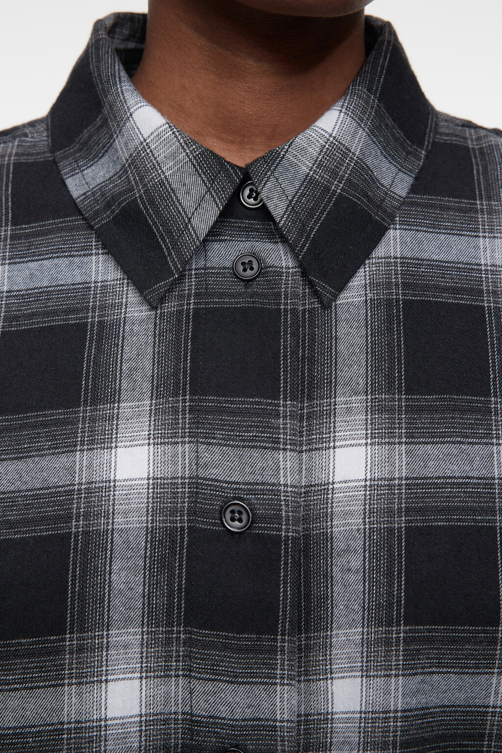 Рубашка oversize фланелевая с принтом в клетку - цвет черный - 6