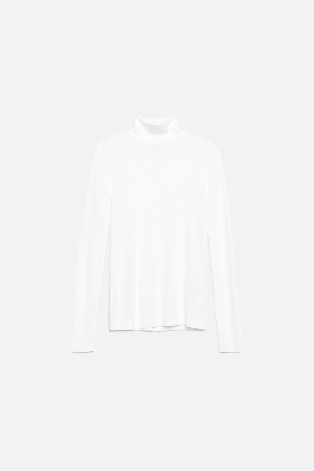 Водолазка в рубчик приталенная с воротником-стойкой - цвет белый - 7