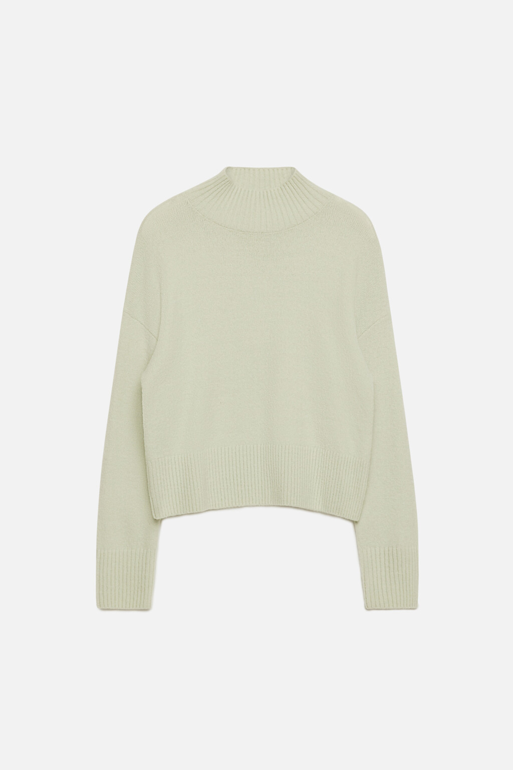 Свитер oversize вязаный с воротником-стойкой - цвет зеленый - 7