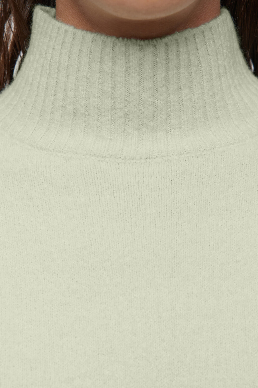 Свитер oversize вязаный с воротником-стойкой - цвет зеленый - 5