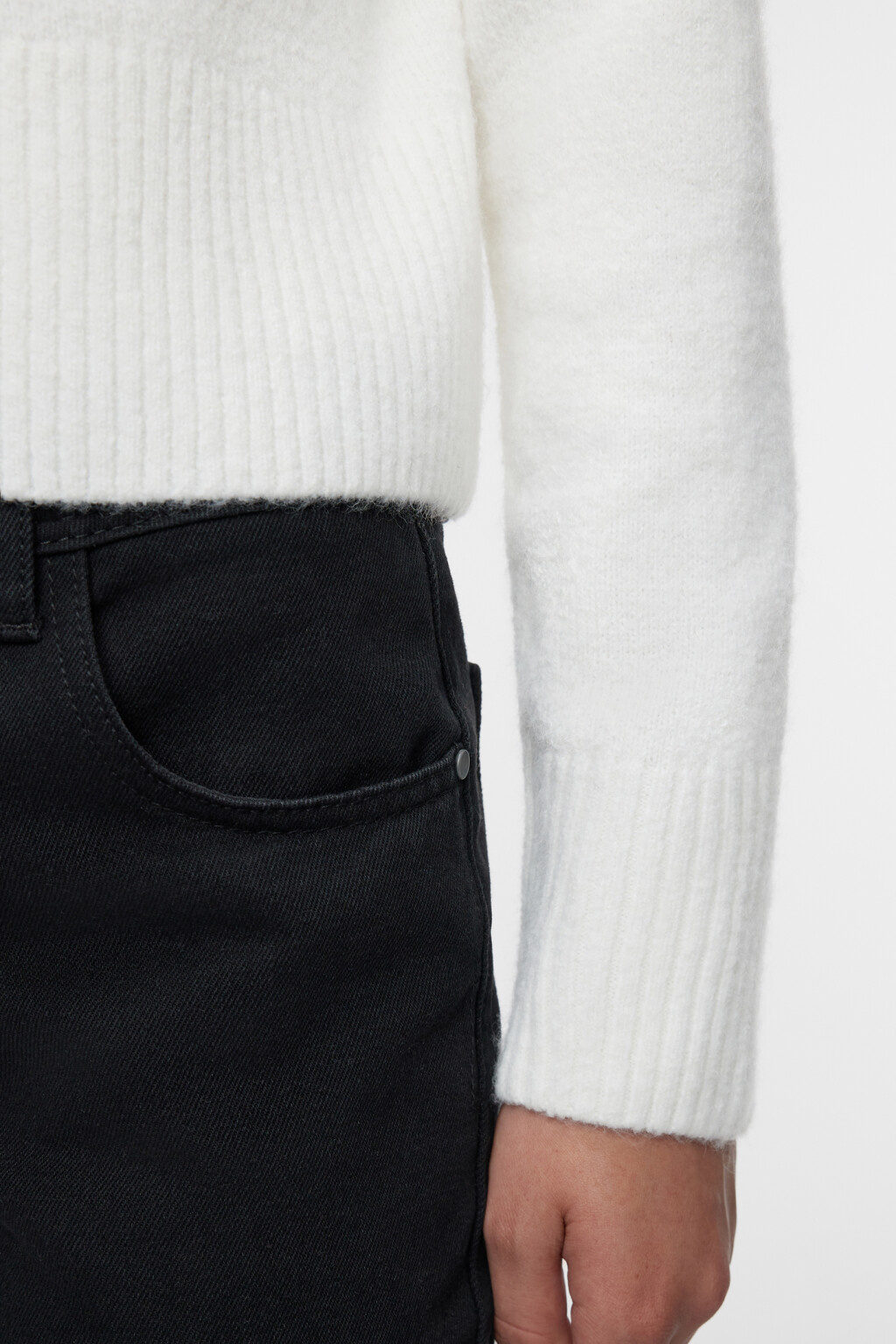 Свитер oversize вязаный с воротником-стойкой - цвет бежевый - 7