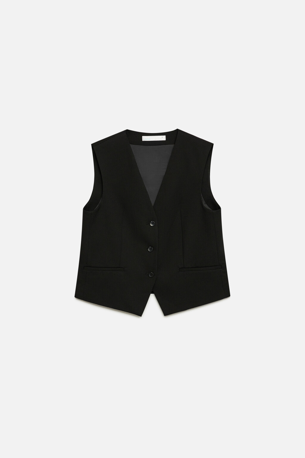 Жилет короткий костюмный с V-образным вырезом - цвет черный - 9