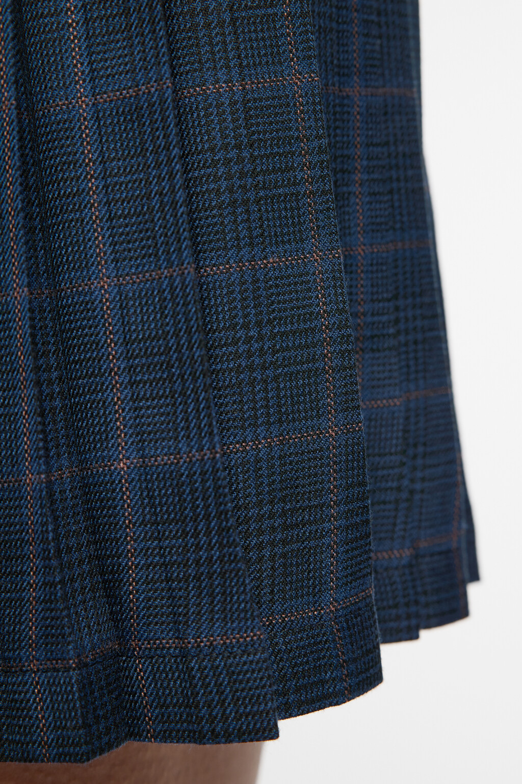 Юбка мини плиссированная с ремешком на поясе - цвет синий - 5