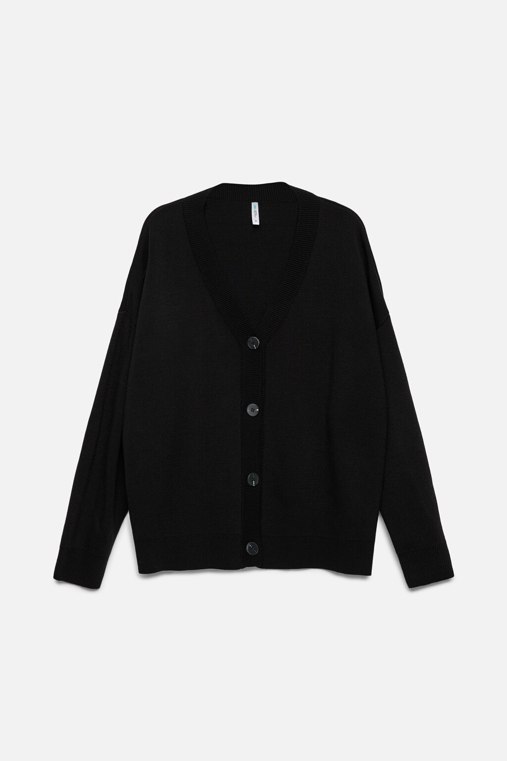 Кардиган oversize жаккардовый с принтом в ромбы - цвет черный - 7