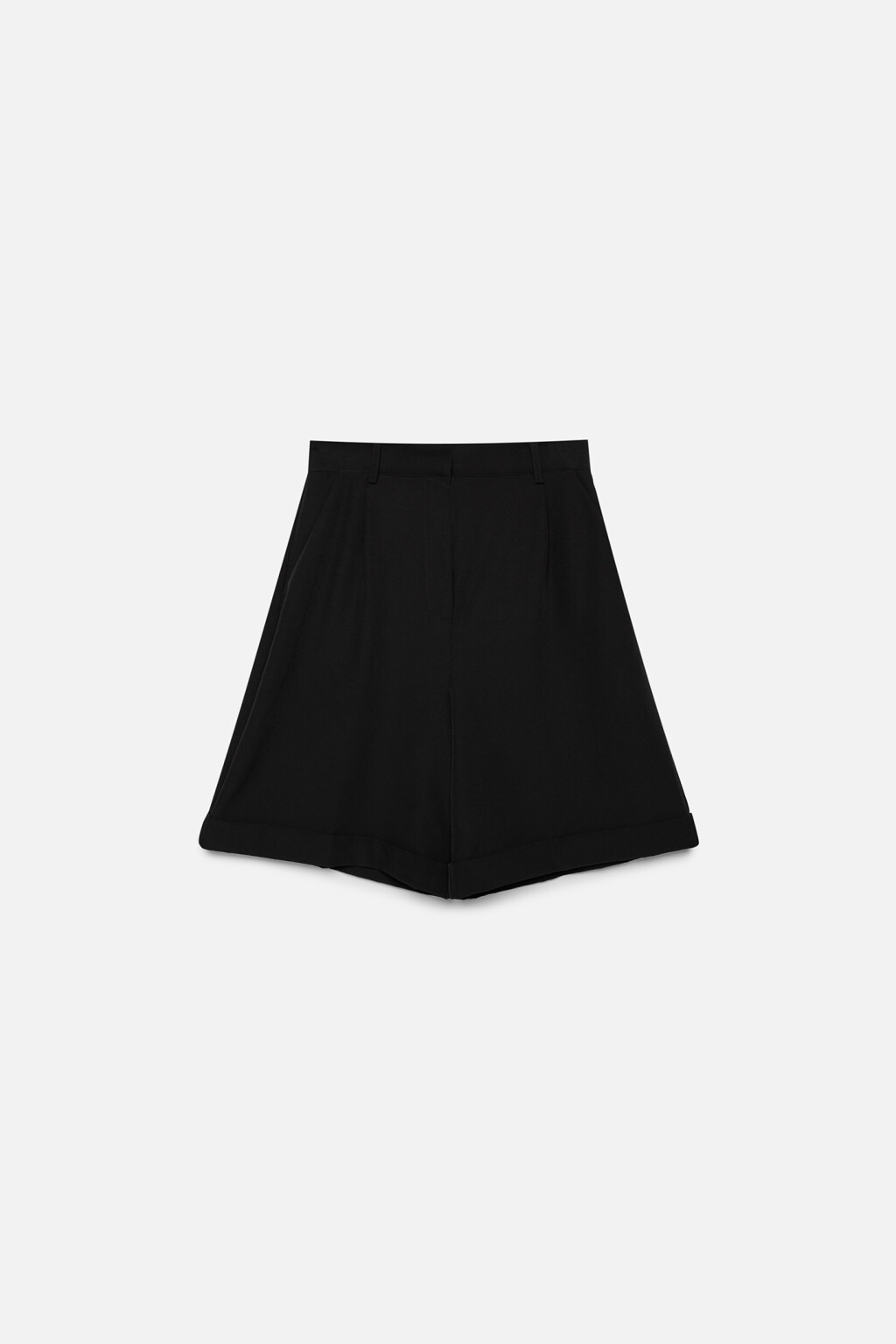 Шорты-бермуды костюмные с ремнем - цвет черный - 8