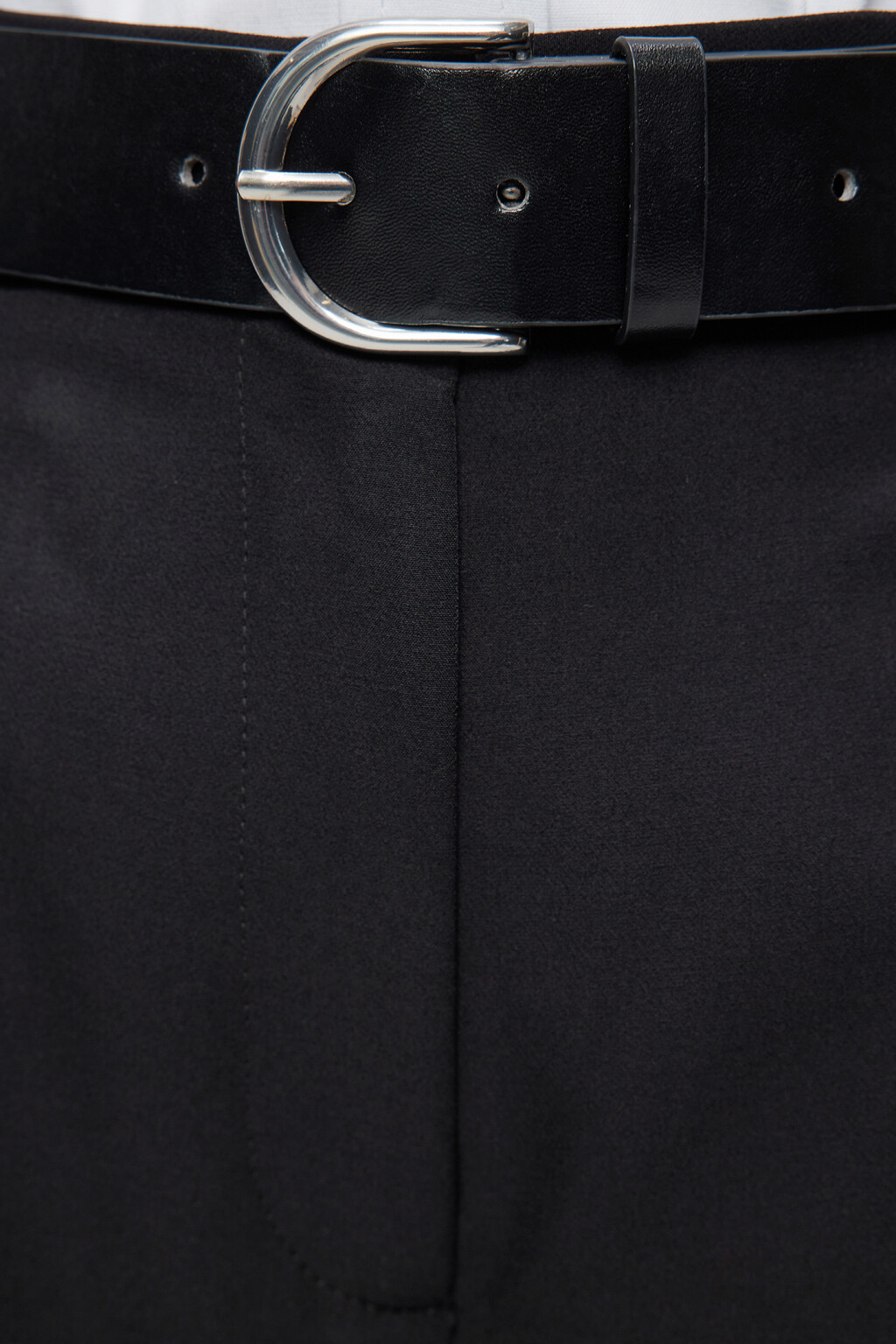 Шорты-бермуды костюмные с ремнем - цвет черный - 5