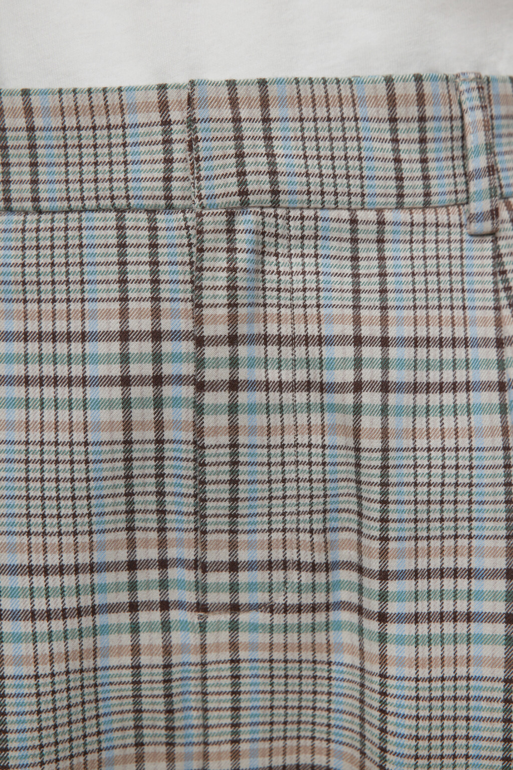 Брюки широкие костюмные с принтом в клетку - цвет бежевый - 5